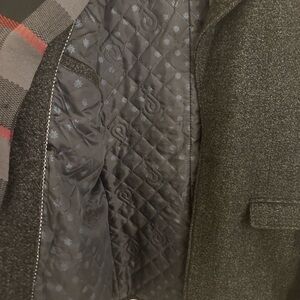 Men's Wool Blend Pea Coat With Detachable Wool Scarf Warm Winter Trench Coats.